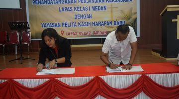 Penandatanganan Kerja Sama Lapas Kelas I Medan dan Yayasan Pelita Kasih Harapan Baru, Perkuat Program Bible Group Study